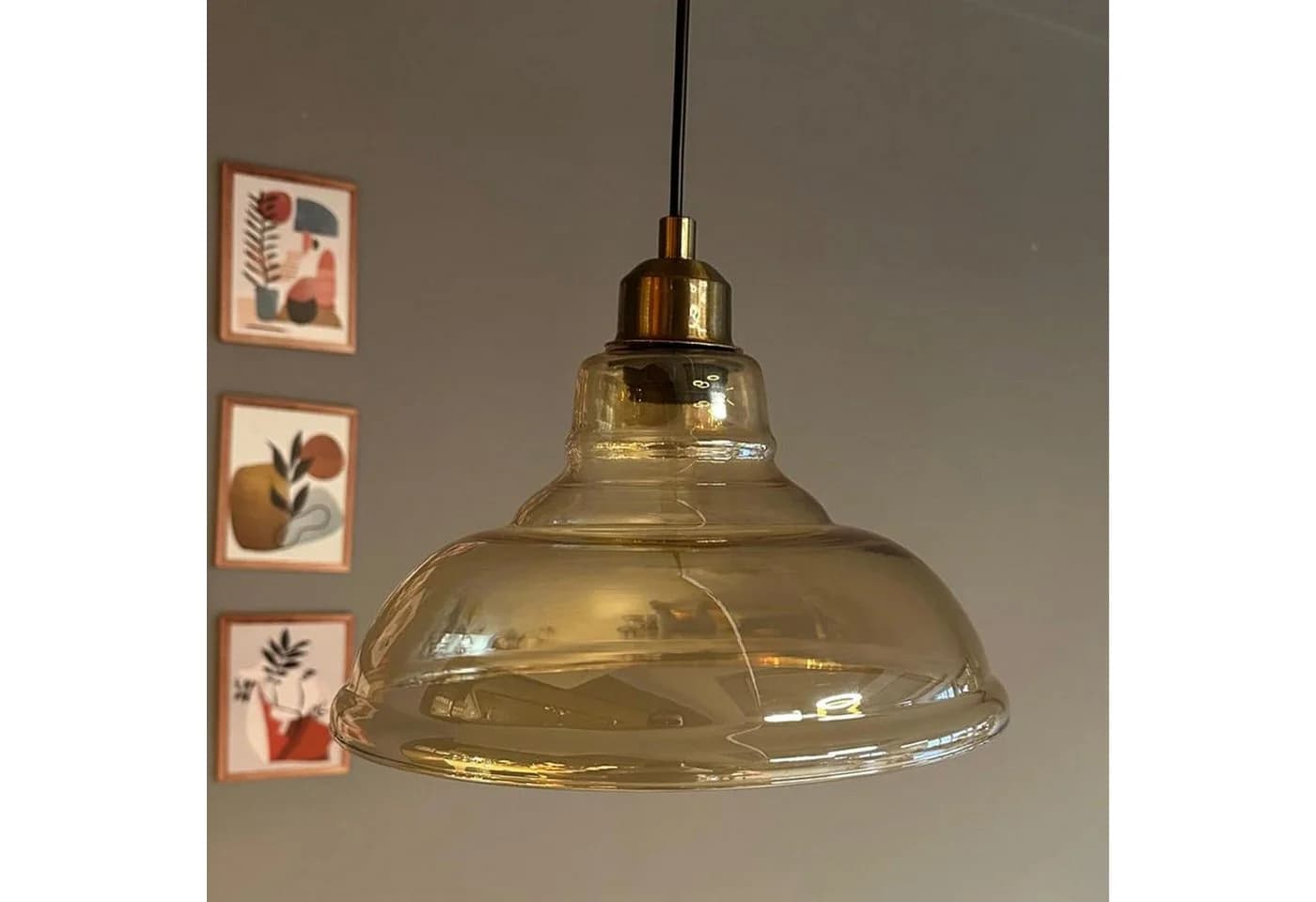 Bamyum Pendelleuchte Vishi Einzelner Glas-Kronleuchter Retro - Bild 3