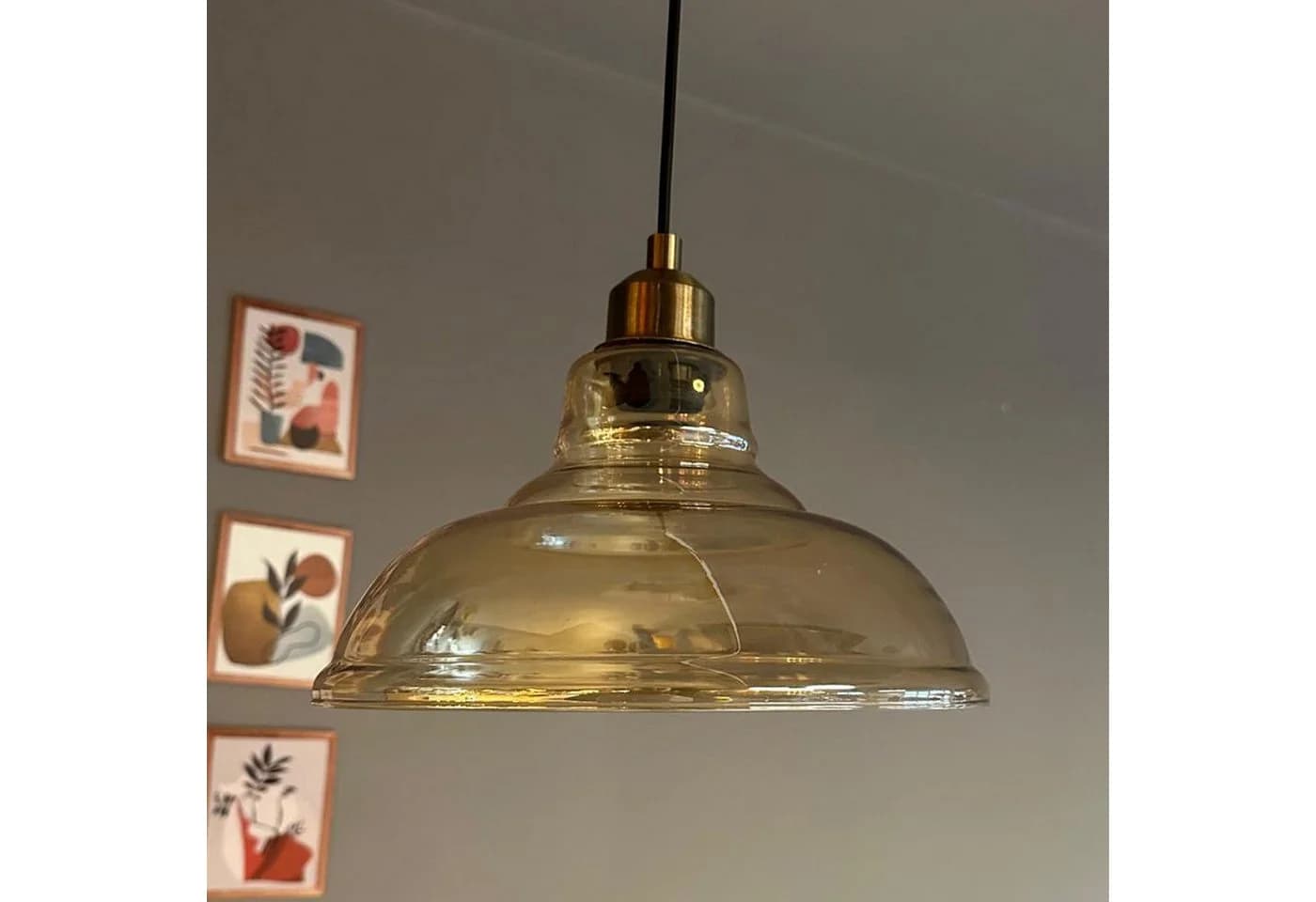 Bamyum Pendelleuchte Vishi Einzelner Glas-Kronleuchter Retro - Bild 4