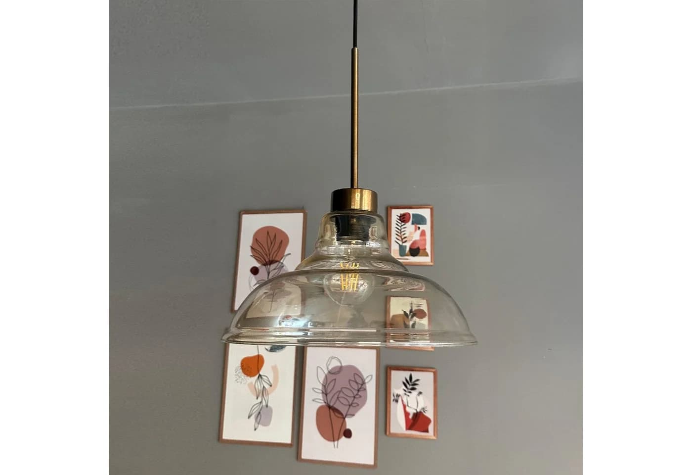 Bamyum Pendelleuchte Vishi Einzelner Glas-Kronleuchter Retro - Bild 3