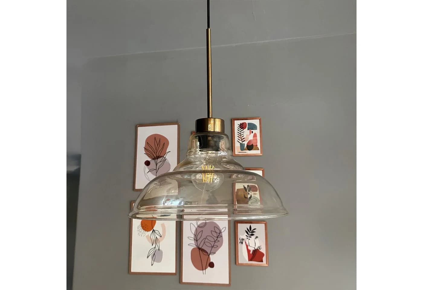 Bamyum Pendelleuchte Vishi Einzelner Glas-Kronleuchter Retro - Bild 4