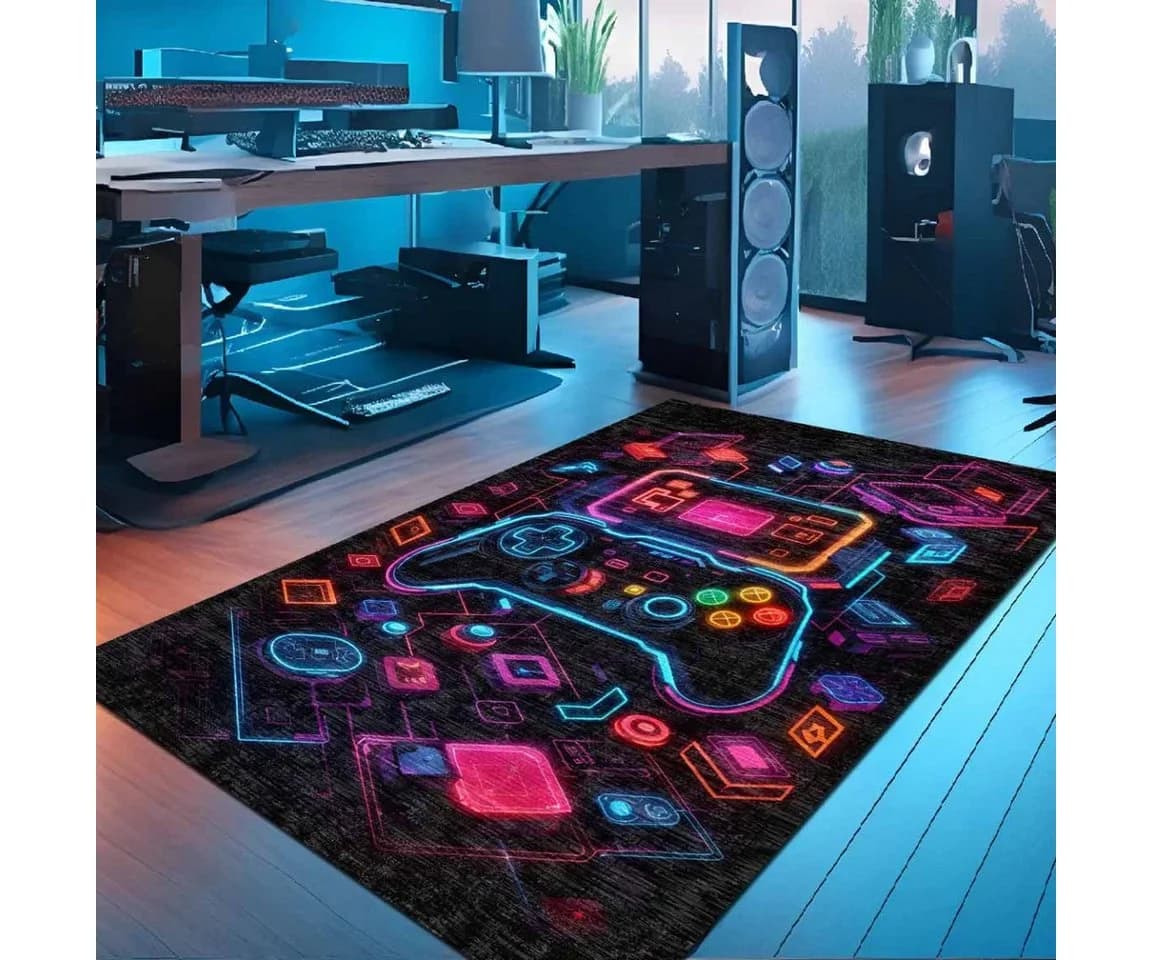 Bamyum Teppich Console Chenille Druck Teppich, Gaming Videospiel Waschbarer Teppich, Höhe: 150 mm