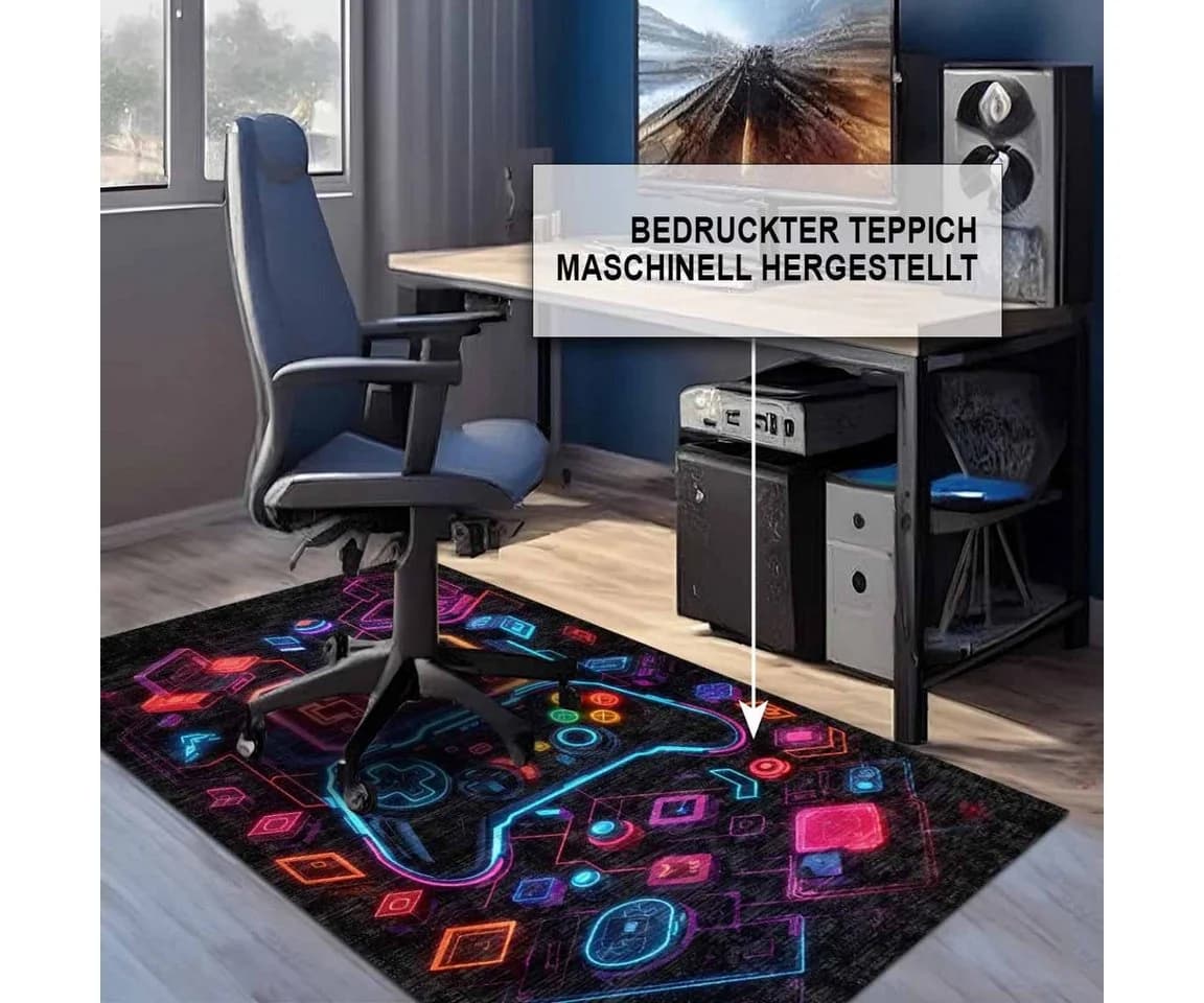 Bamyum Teppich Console Chenille Druck Teppich, Gaming Videospiel Waschbarer Teppich, Höhe: 150 mm - Bild 3