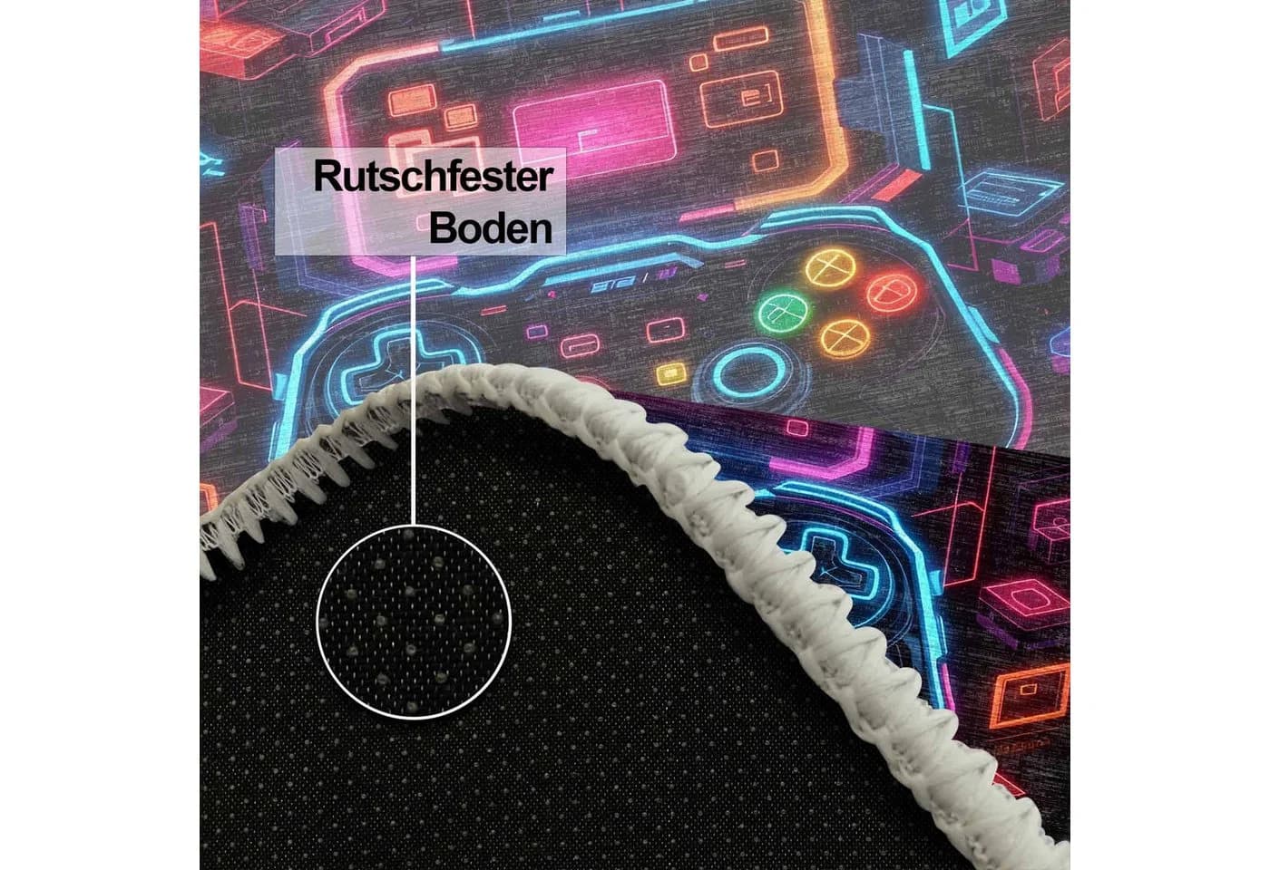 Bamyum Teppich Console Chenille Druck Teppich, Gaming Videospiel Waschbarer Teppich, Höhe: 150 mm - Bild 4