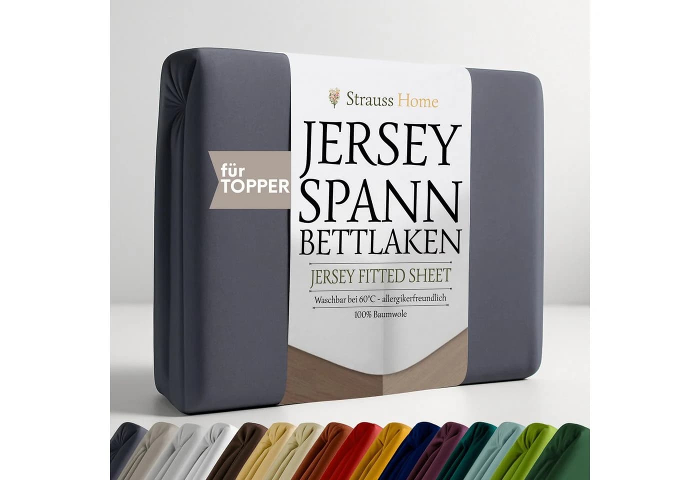 Strauss Home Spannbettlaken Premium Topper Spannbettlaken 150GSM für Matratzen-Topper 10cm Höhe - Bild 2