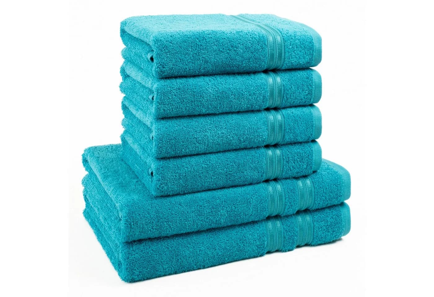 Hammetex 6-teiliges Handtuch Set 100% Baumwolle türkis Frottier - Bild 2