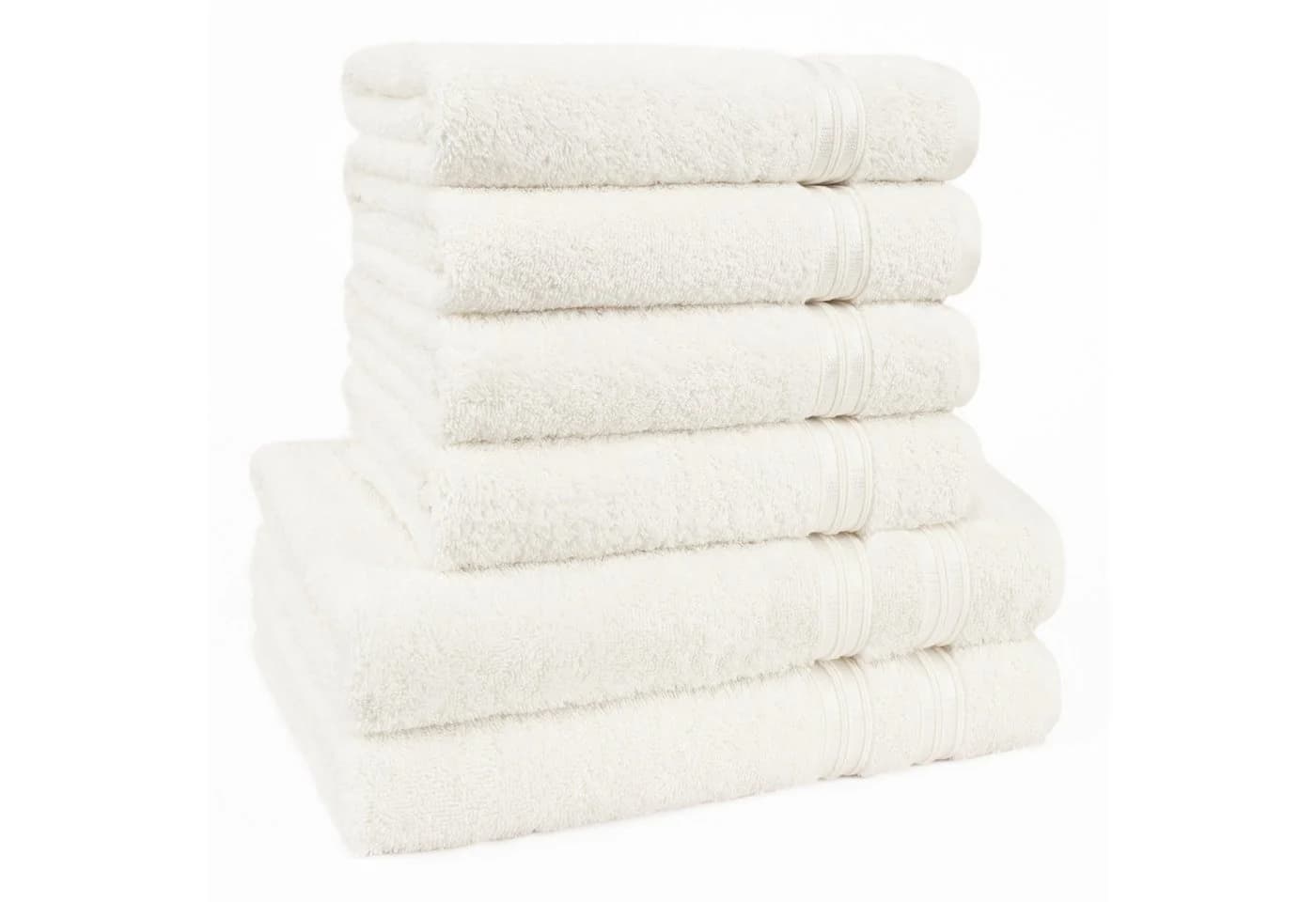 Hammetex 6-teiliges Handtuch Set 100% Baumwolle Beige Frottier - Bild 2