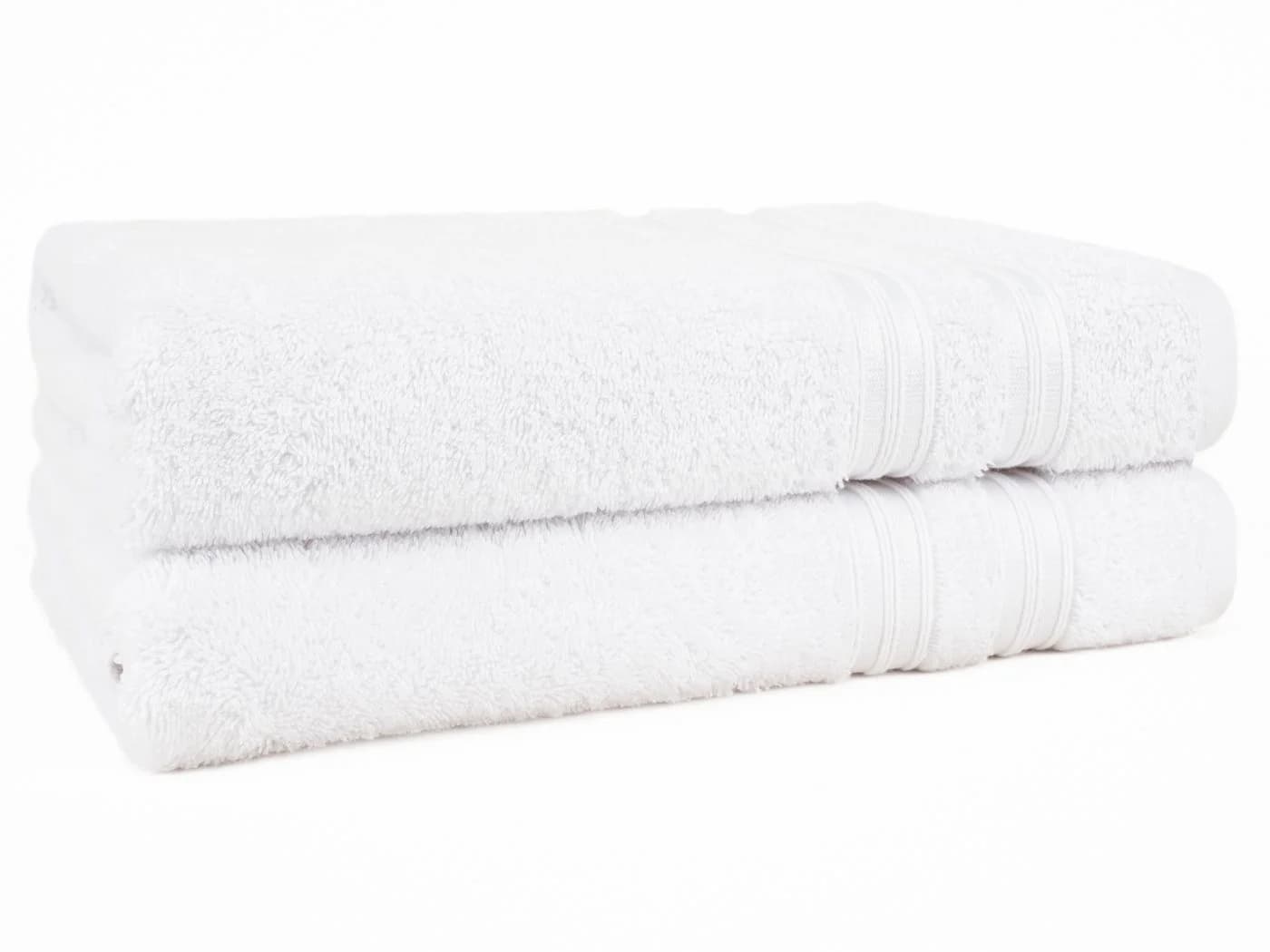Hammetex 2er Set Badetücher 70x140 cm Weiß 100% Baumwolle - Bild 2