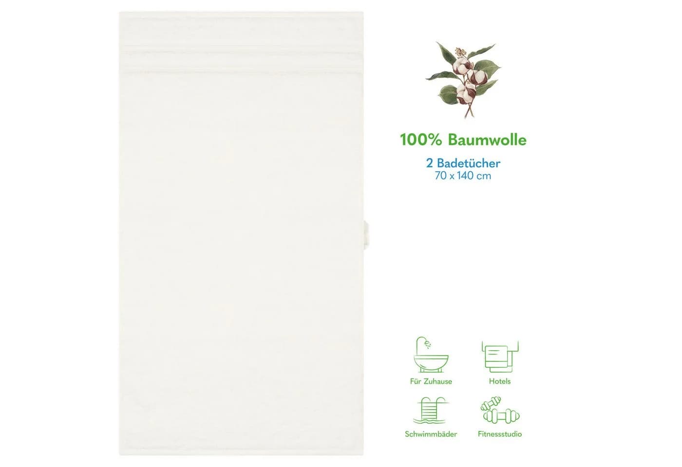 Hammetex 2er Set Duschtücher Beige 100% Baumwolle Frottier