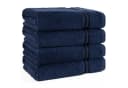HAMMETEX 4er Handtuch Set Dunkelblau 100% Baumwolle Frottier Bild 2