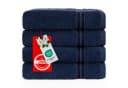 HAMMETEX 4er Handtuch Set Dunkelblau 100% Baumwolle Frottier Bild 3