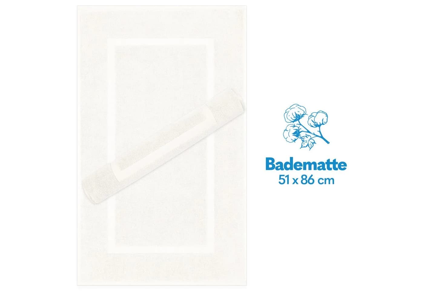 HAMMETEX Badematte 2-teilig Creme 100% Baumwolle - Bild 5