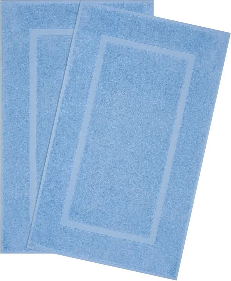 HAMMETEX Badematte Set 2-tlg. 100% Baumwolle hellblau rutschfest - Bild 2