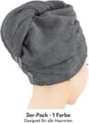 Hammetex 2er Set Haarturban Damen 100% Baumwolle Anthrazit Bild 3