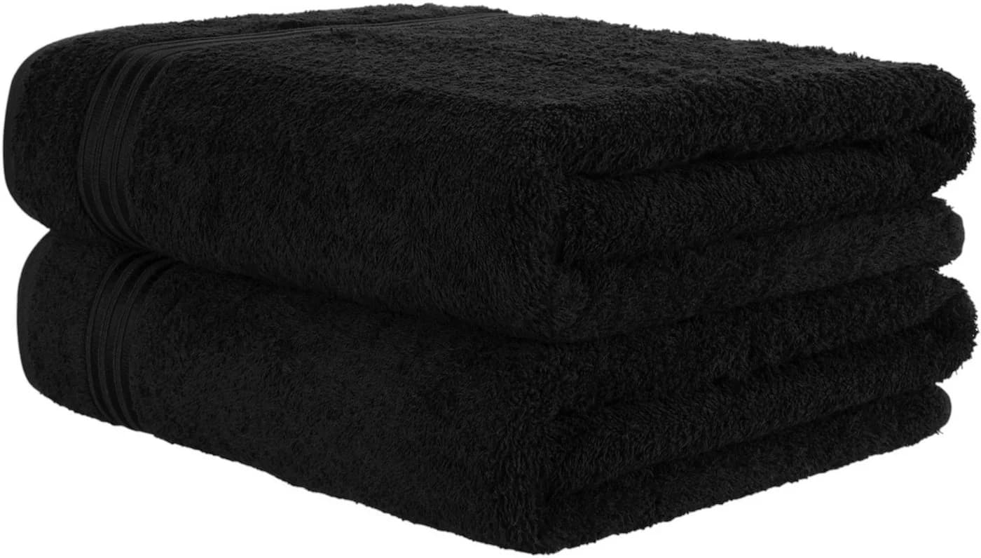 HAMMETEX Saunatuch 2er Set Schwarz Frottier 100% Baumwolle - Bild 2