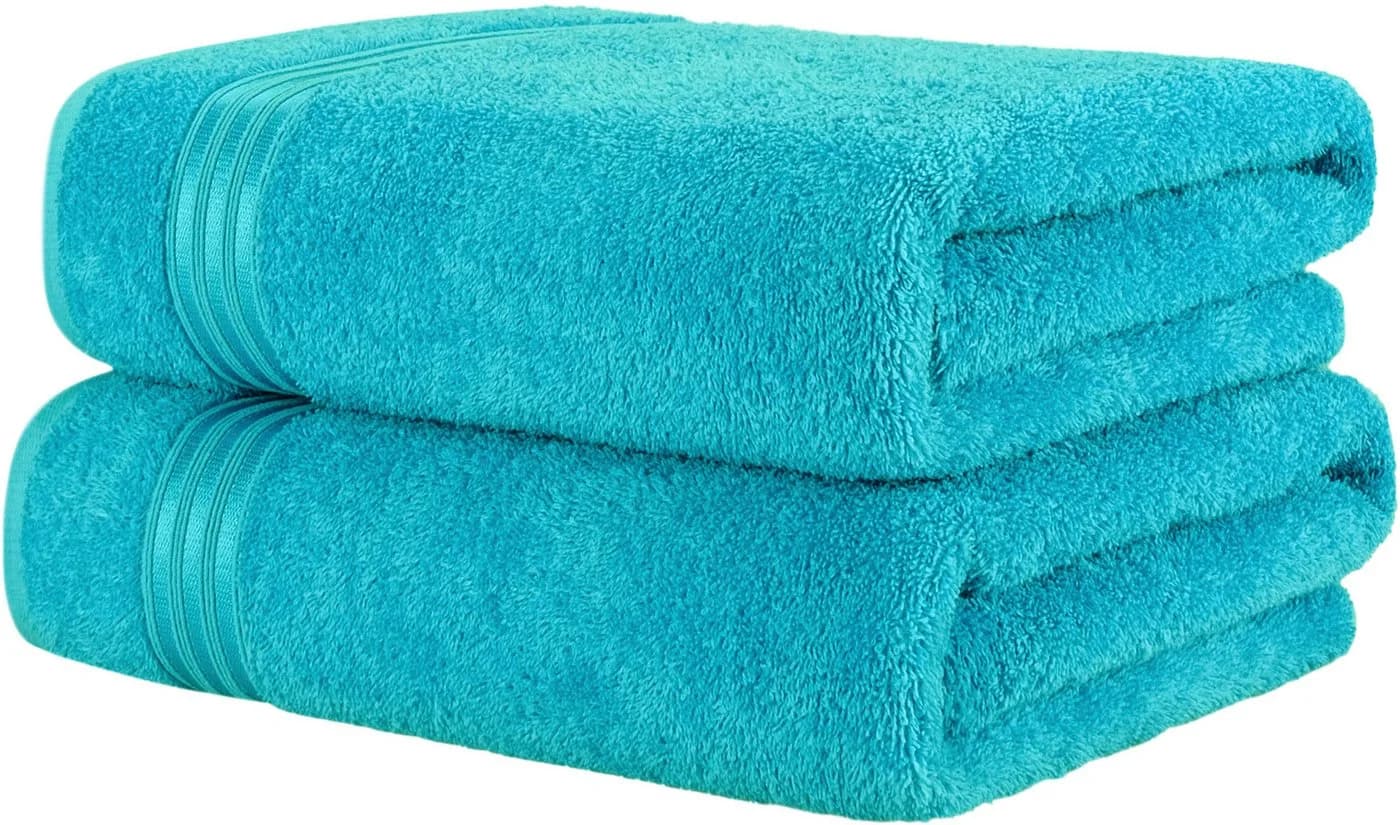 HAMMETEX Saunatuch 2er Set Extra Groß Türkis 100% Baumwolle Frottier - Bild 2