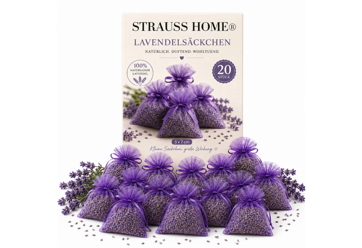 Strauss Home Lavendel Duftbeutel 20er Pack Natürlicher Mottenschutz - Bild 2