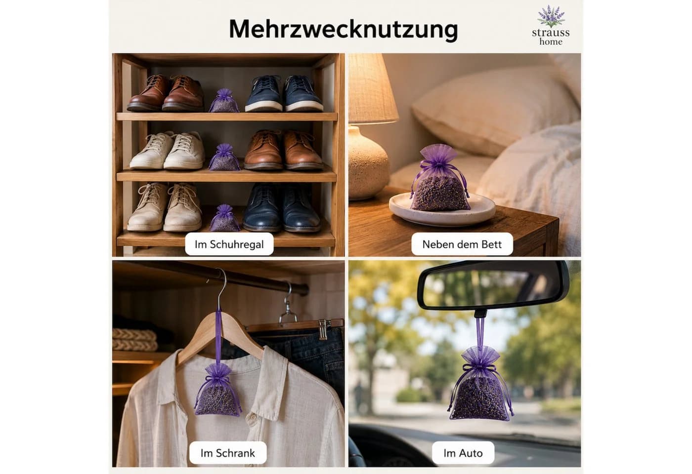 Strauss Home Lavendel Duftbeutel 20er Pack Natürlicher Mottenschutz - Bild 4
