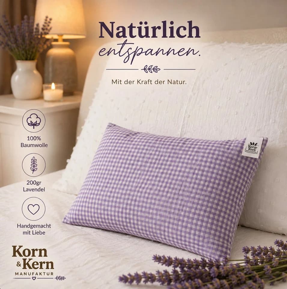 Korn & Kern Manufaktur Lavendelkissen 20x30 cm Baumwolle Aromakissen