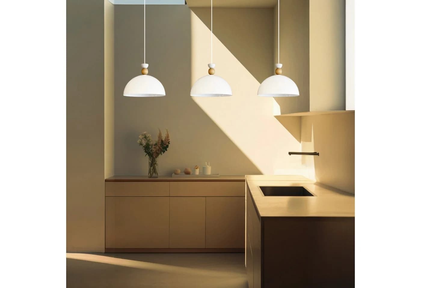 Bamyum Pendelleuchte Yimpi Trio Metall Weiß Modern