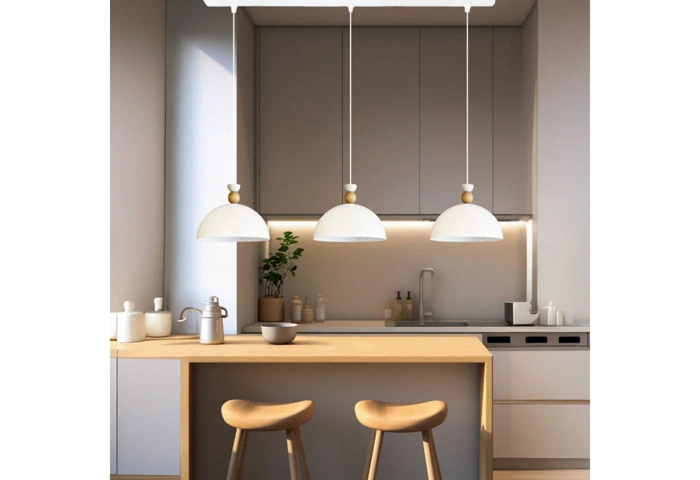 Bamyum Pendelleuchte Yimpi Trio Metall Weiß Modern - Bild 2