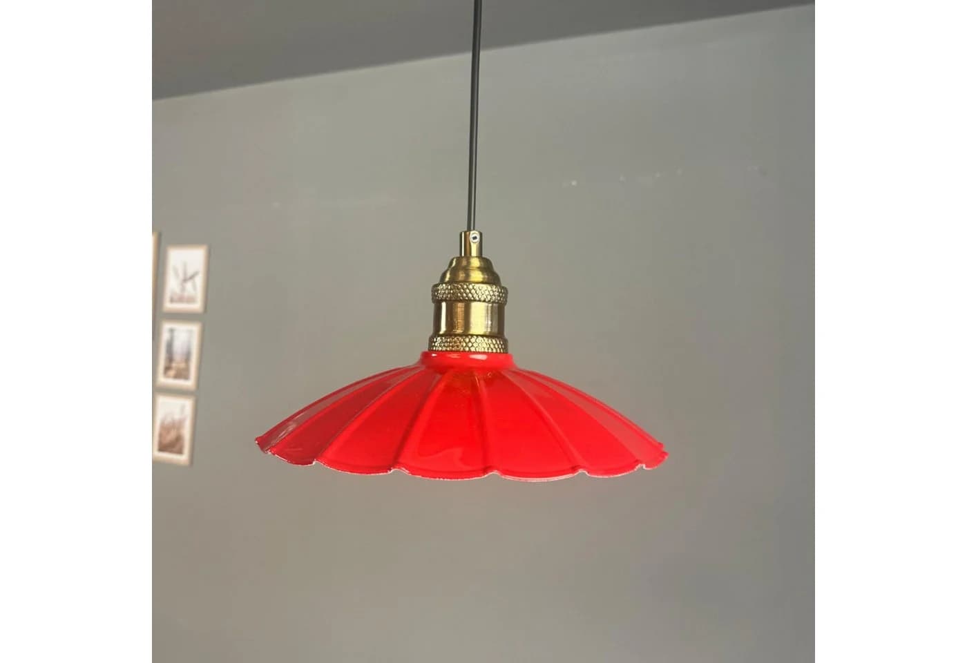 Bamyum Pendelleuchte Risso Metall Rot Ø25cm Modern Retro Hängelampe - Bild 3