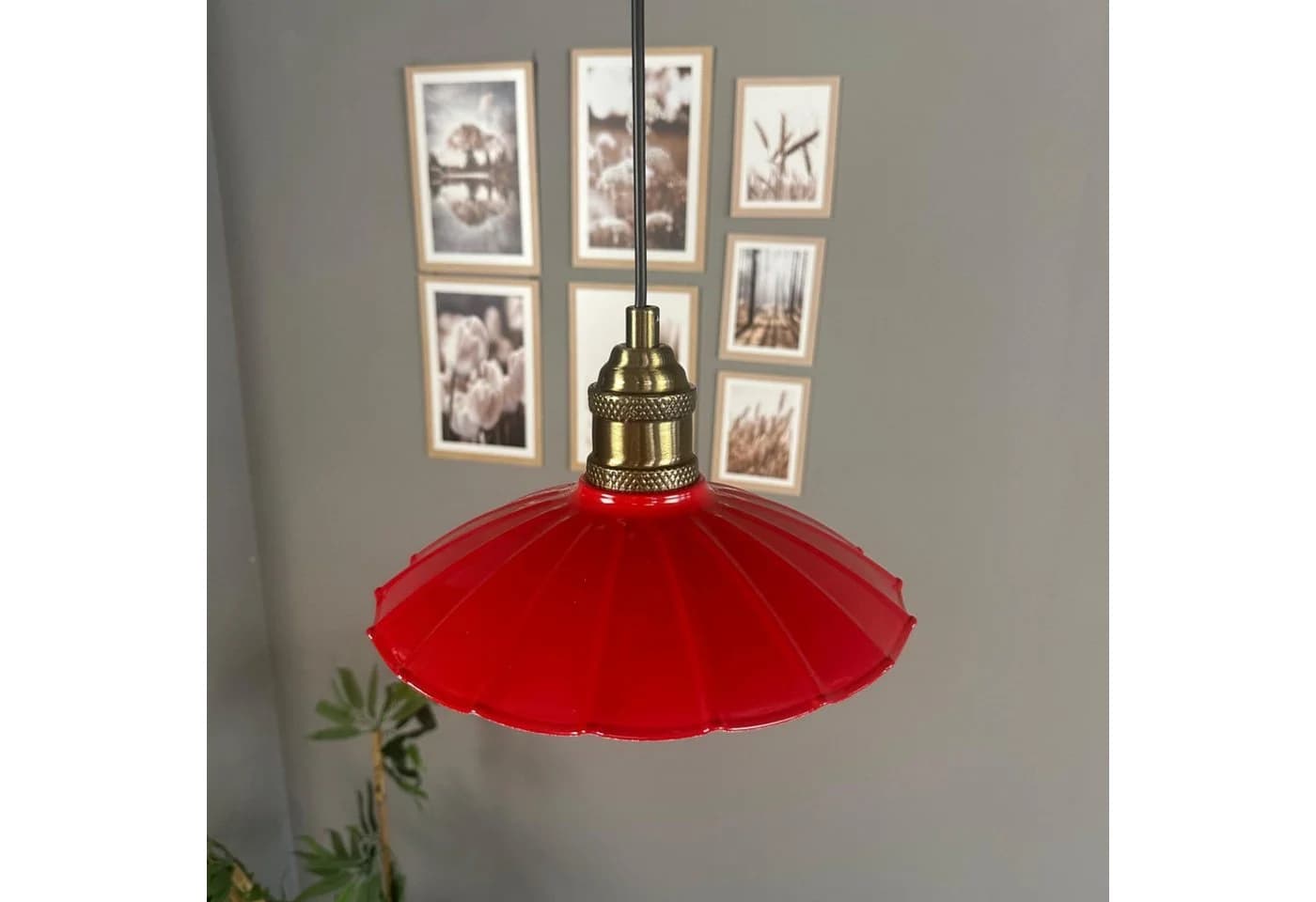 Bamyum Pendelleuchte Risso Metall Rot Ø25cm Modern Retro Hängelampe - Bild 5