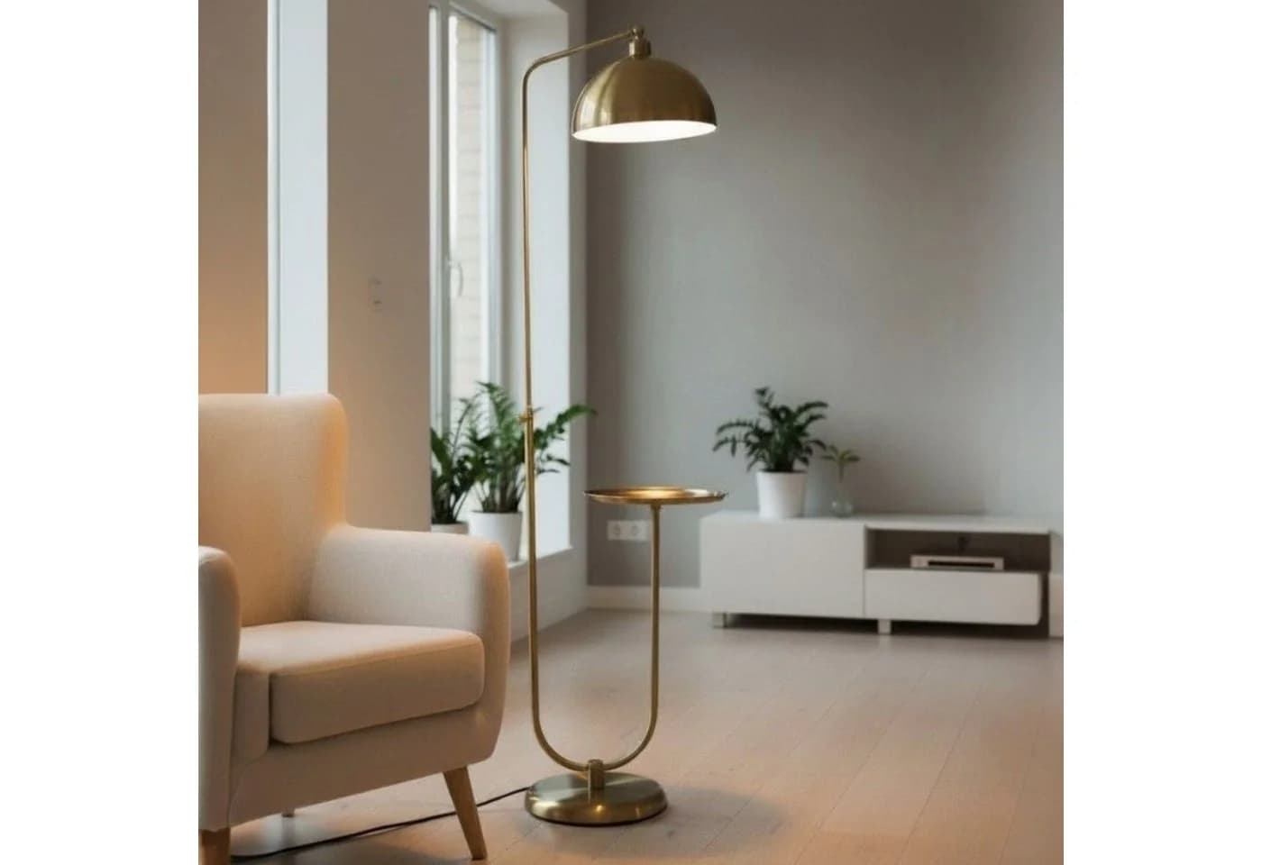 Bamyum Stehlampe Modern Metall E27 Verstellbar Antikes Kupfer - Bild 2