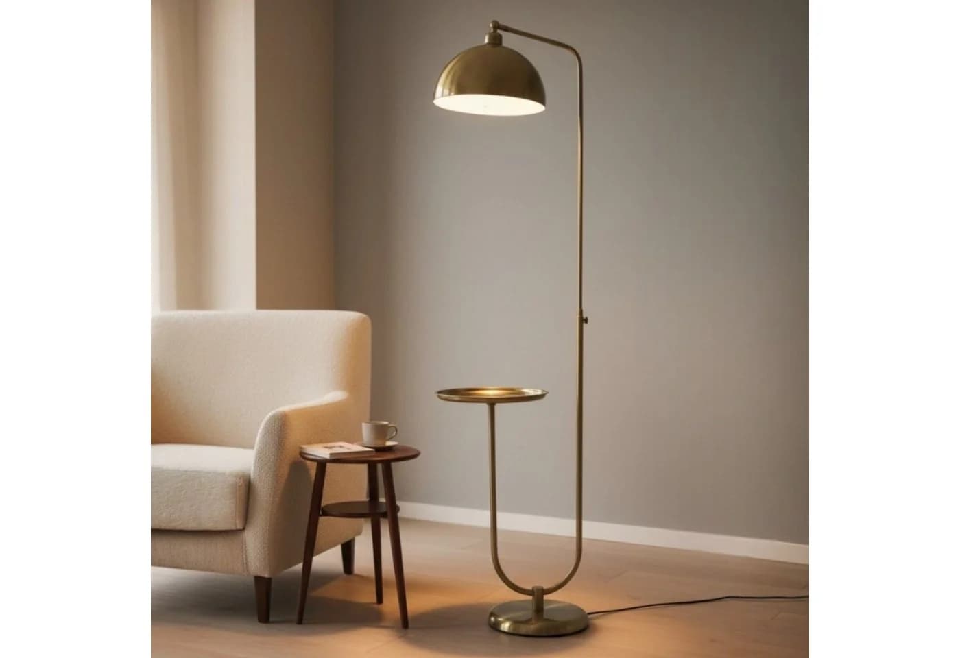 Bamyum Stehlampe Modern Metall E27 Verstellbar Antikes Kupfer - Bild 3
