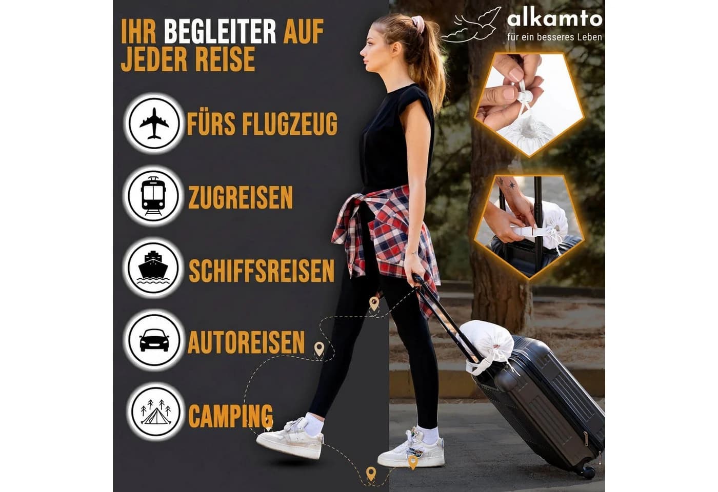 Alkamto Orthopädisches Reisekissen Memory-Schaum Rosa - Bild 5