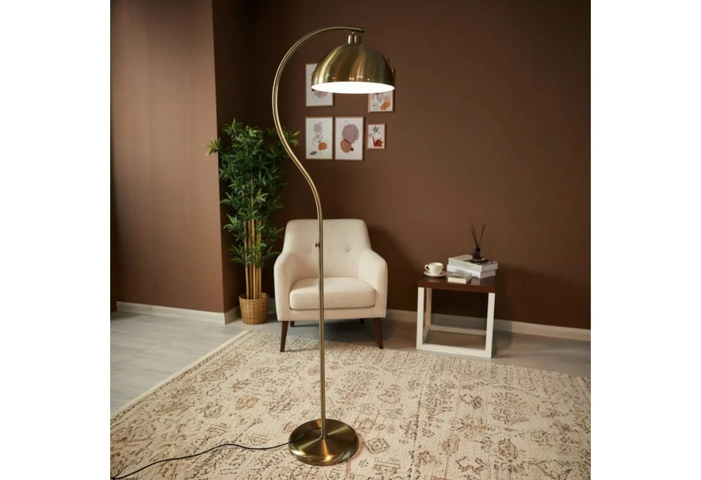 Bamyum Stehlampe Modern Metall Antikes Kupfer E27