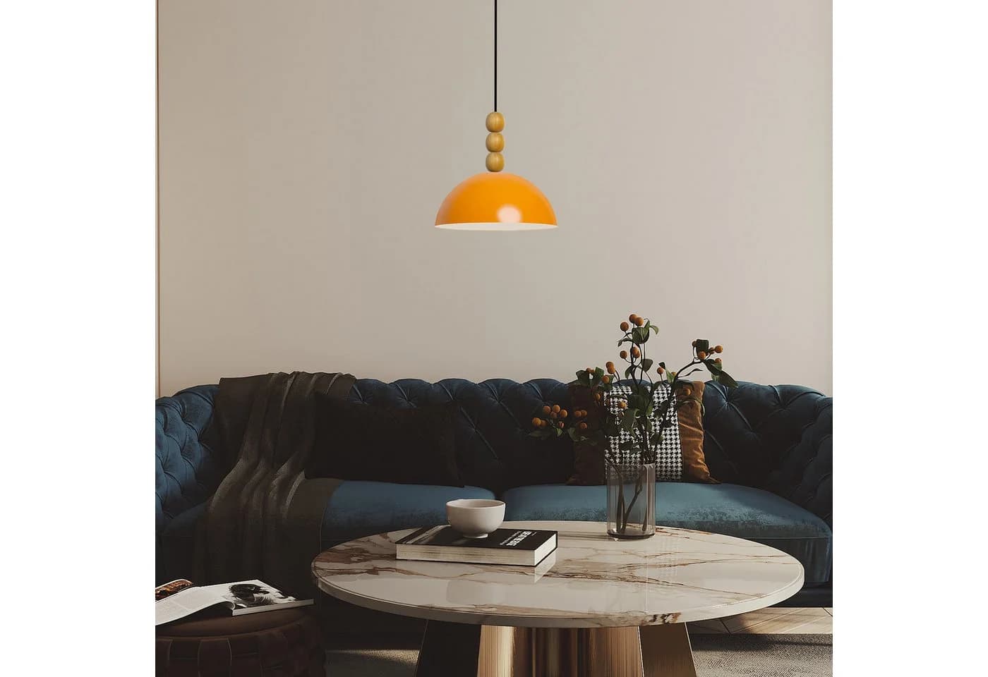 Bamyum Pendelleuchte Lipeo Modern Metall Gelb E27