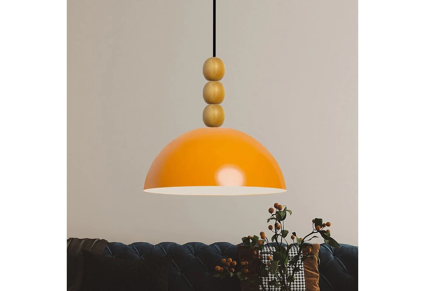 Bamyum Pendelleuchte Lipeo Modern Metall Gelb E27 - Bild 2