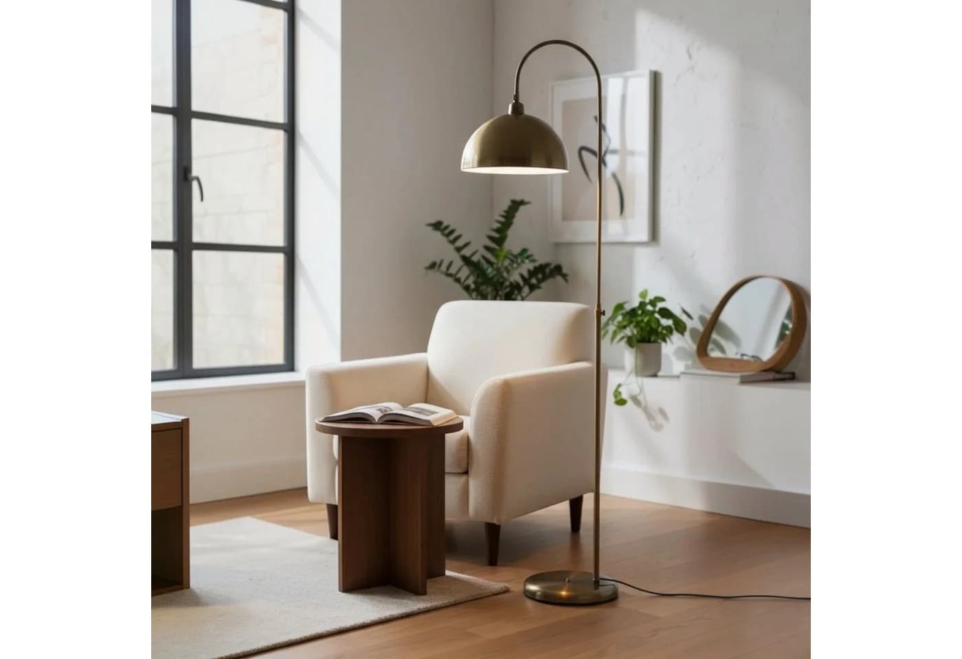 Bamyum Stehlampe Modern Metall Dimmer Verstellbar Antik Kupfer