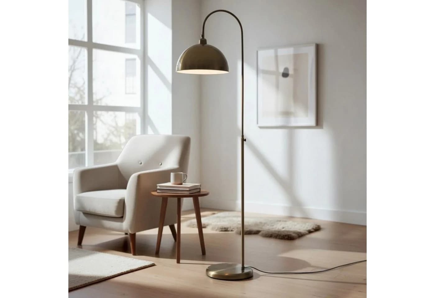 Bamyum Stehlampe Modern Metall Dimmer Verstellbar Antik Kupfer - Bild 5