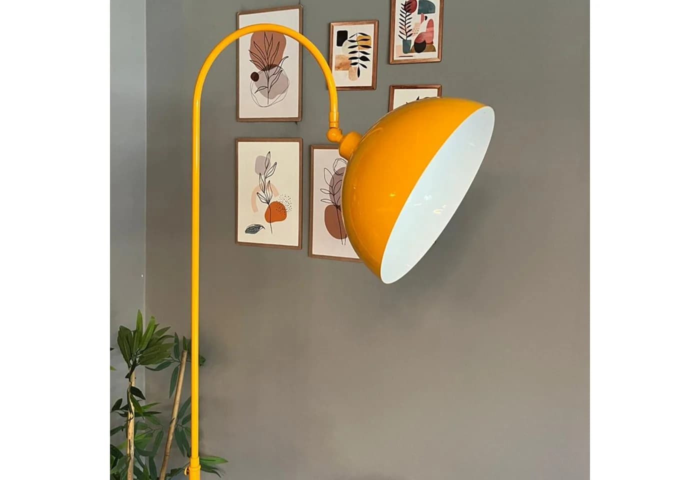 Bamyum Stehlampe Modern Gelb mit Dimmer & Ablage - Bild 3