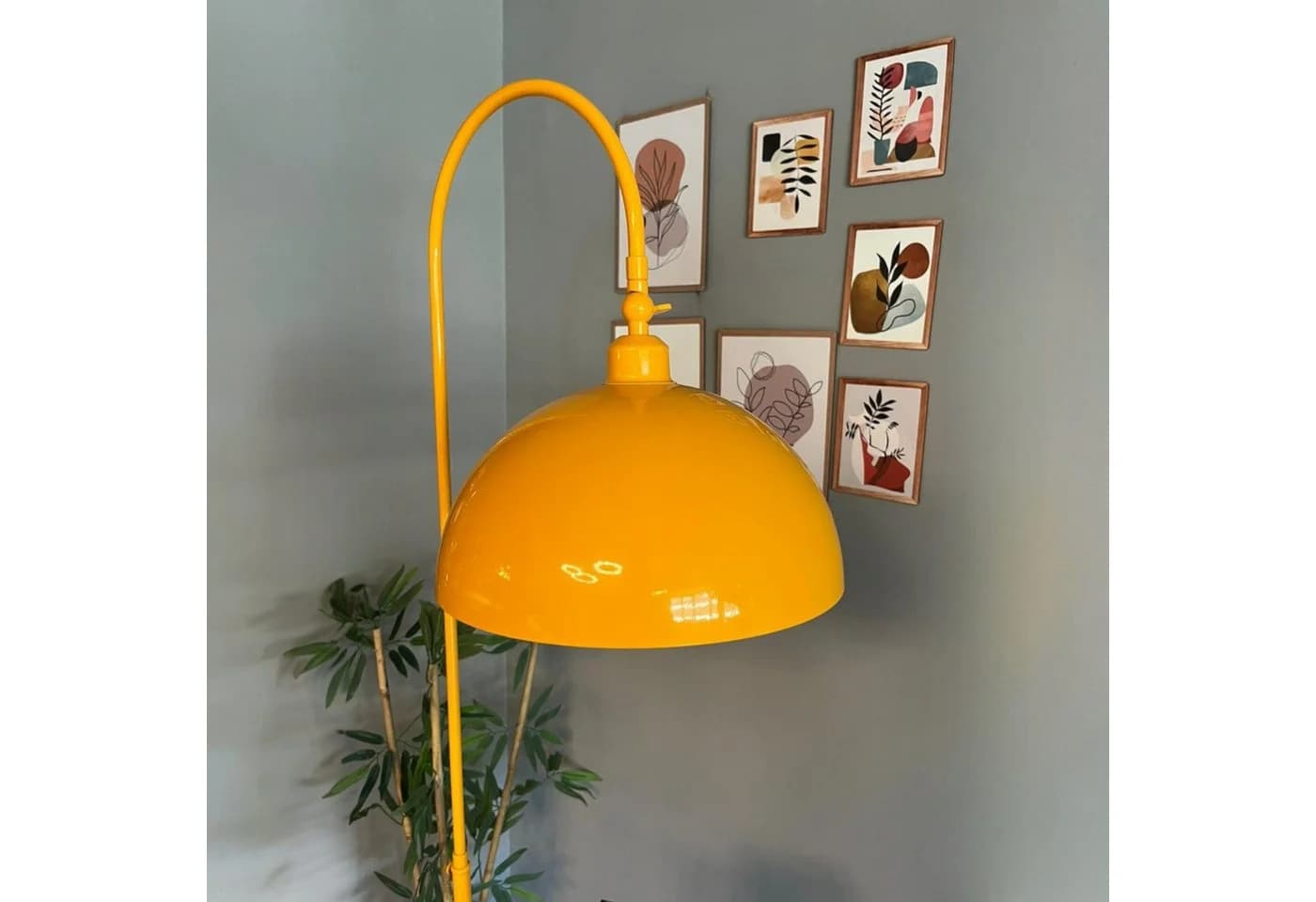 Bamyum Stehlampe Modern Gelb mit Dimmer & Ablage - Bild 4