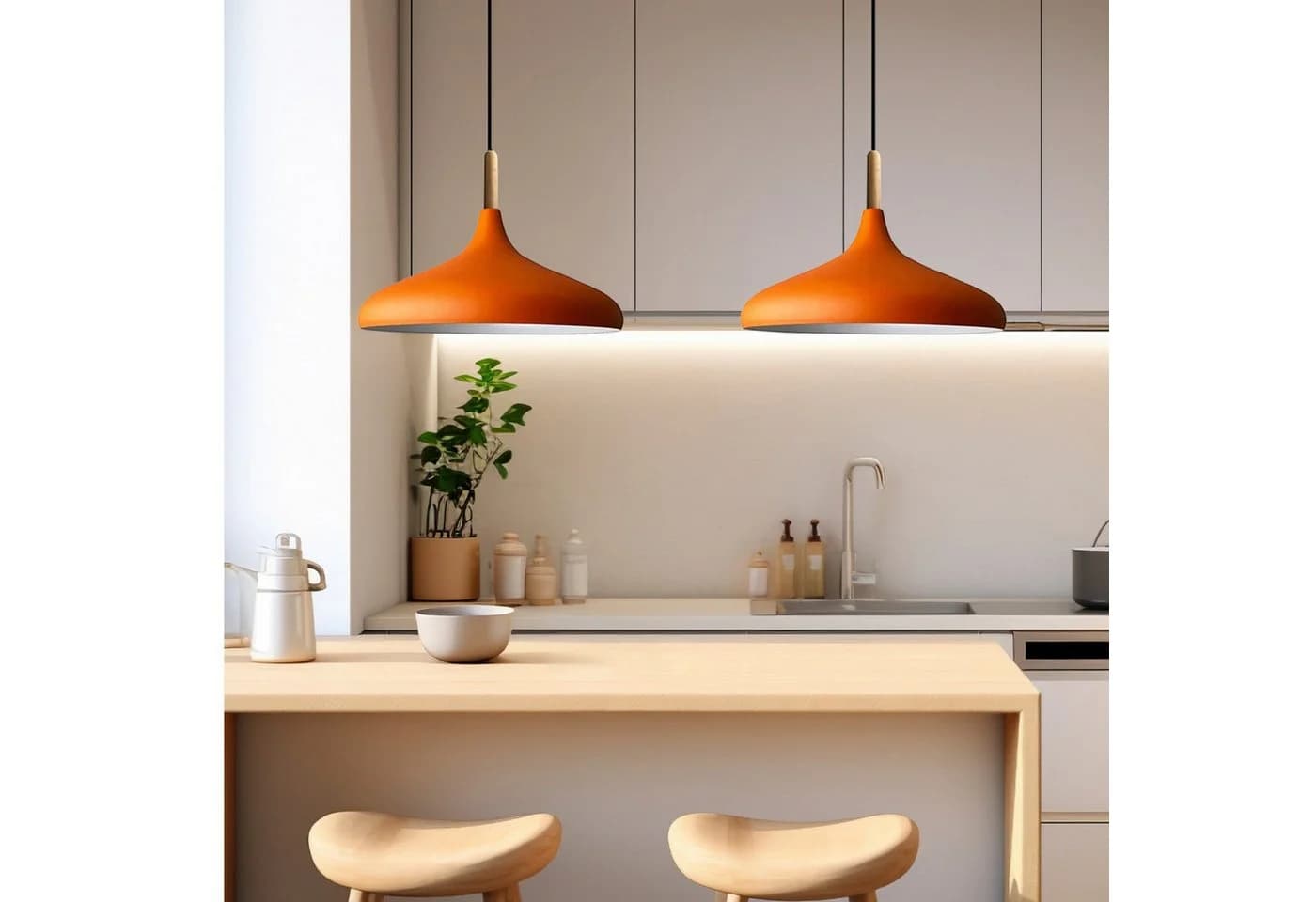 Bamyum Pendelleuchte Champion Modern Metall Holz Orange - Bild 3