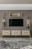 Brandloop Wohnwand Laura mit Lowboard und 3 Wandregalen Beige Bild 1