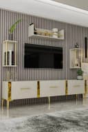 Brandloop Wohnwand Laura mit Lowboard und 3 Wandregalen Beige Bild 3