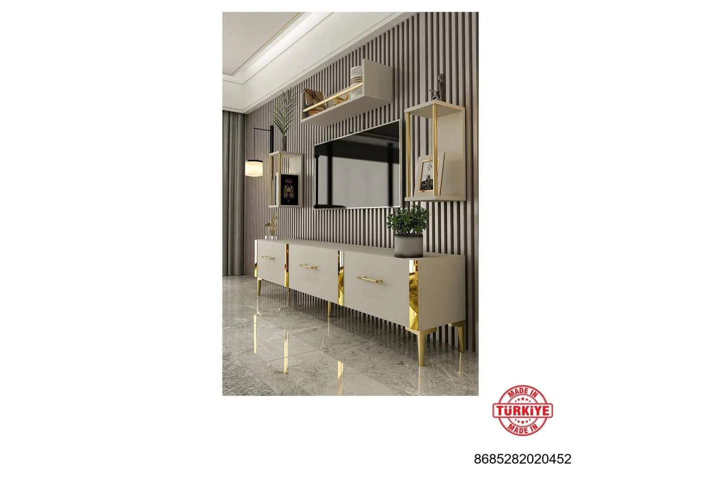 Brandloop Wohnwand Laura mit Lowboard und 3 Wandregalen Beige - Bild 5