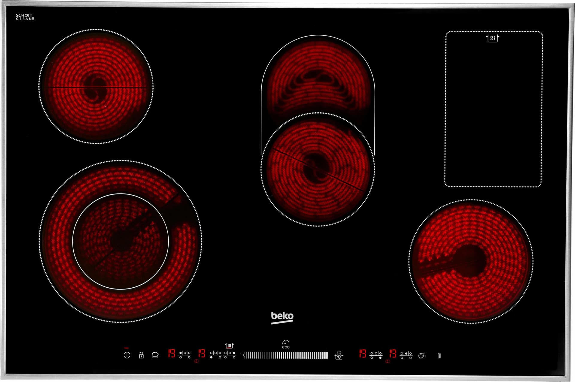 Beko Elektro-Kochfeld Glaskeramik Slide-Touch Tasten