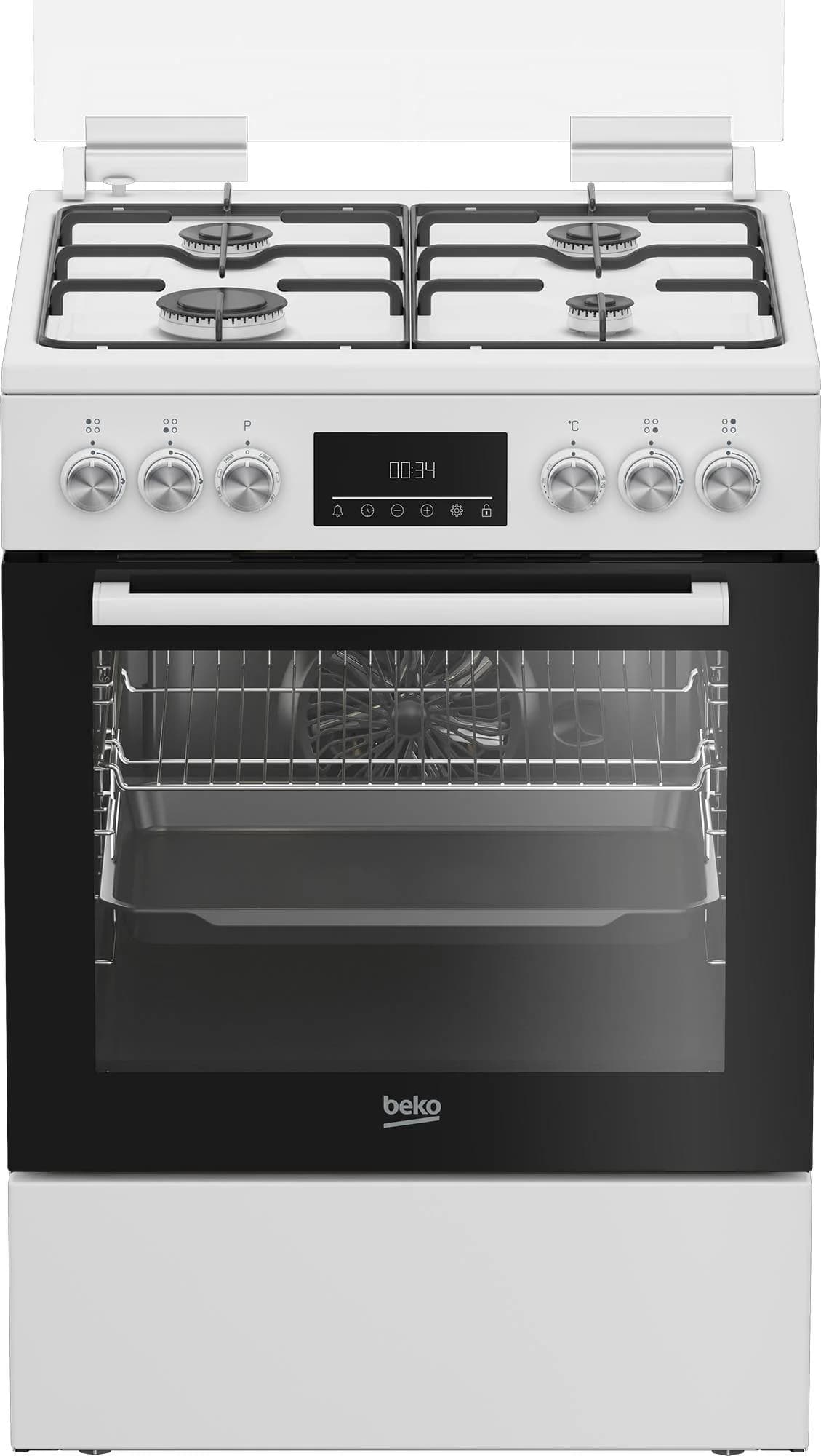 BEKO Gas-Standherd FBM62320WDSL Weiß Multifunktionsdisplay
