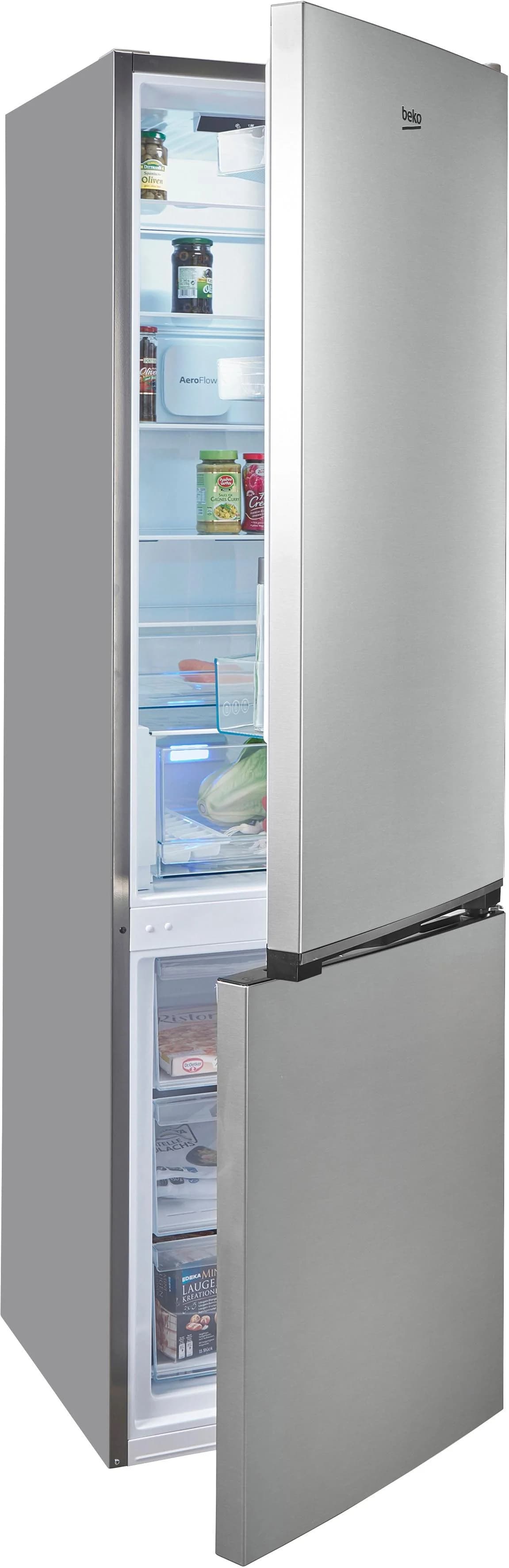 BEKO Kühlgefrierkombination 415 Liter Edelstahl-Look