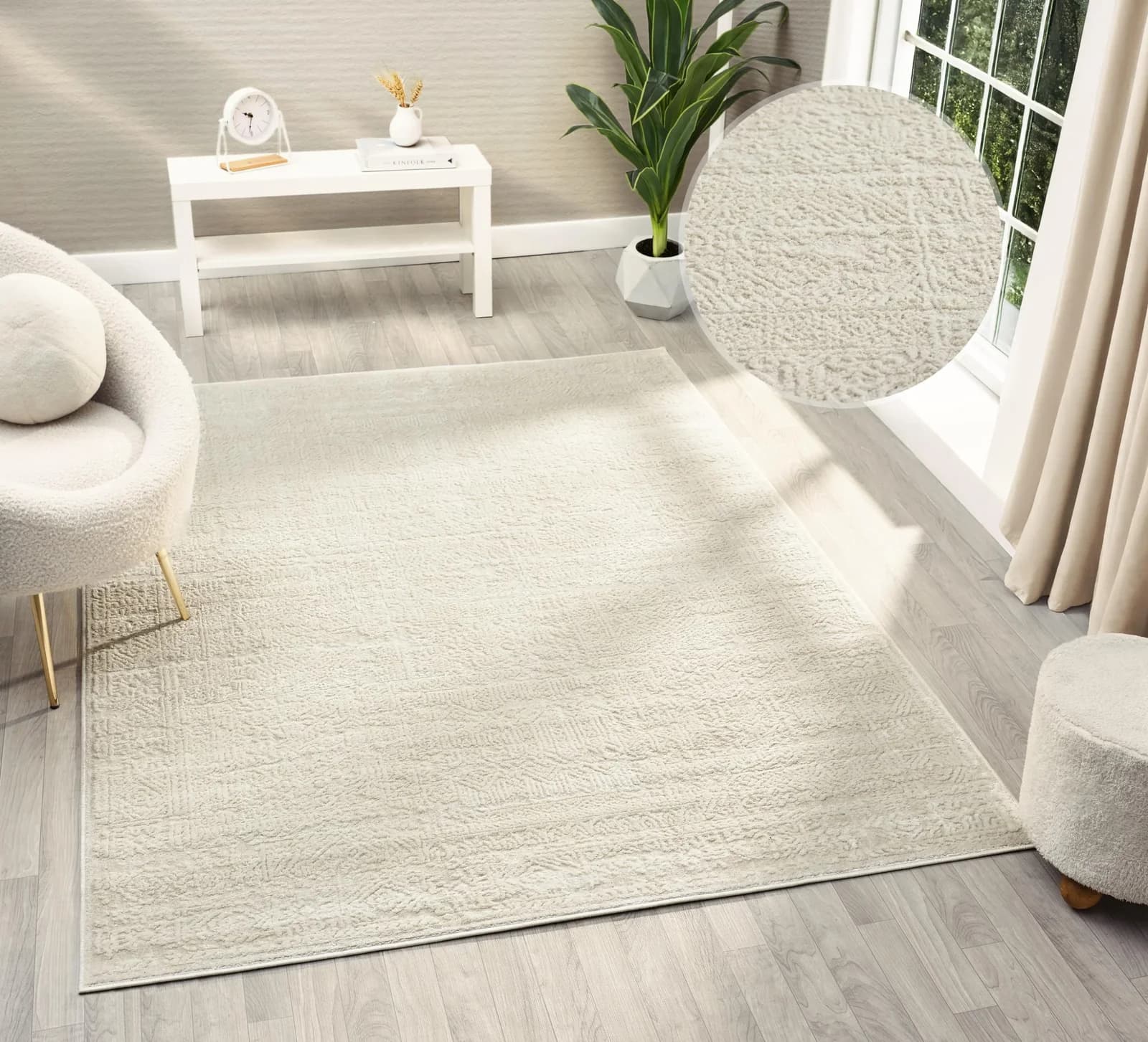 Vintage-Look Teppich in Beige und Cream