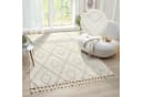 OTTO HOME Teppich Otilie Beige Woll-Look Rauten Fransen Bild 2