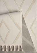 OTTO HOME Teppich Otilie Beige Woll-Look Rauten Fransen Bild 5