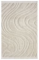 Beiger Boho-Scandi-Teppich mit 3D-Optik und Hoch-Tief-Design Bild 1
