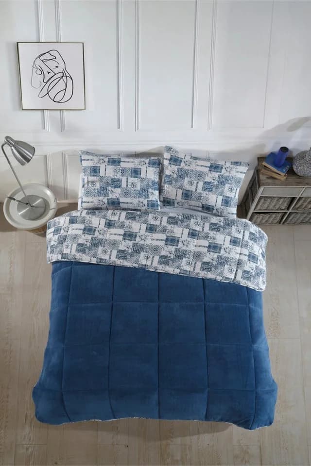 Formeya Einziehdecke Blau Wendbar mit Kissenbezug - Bild 2
