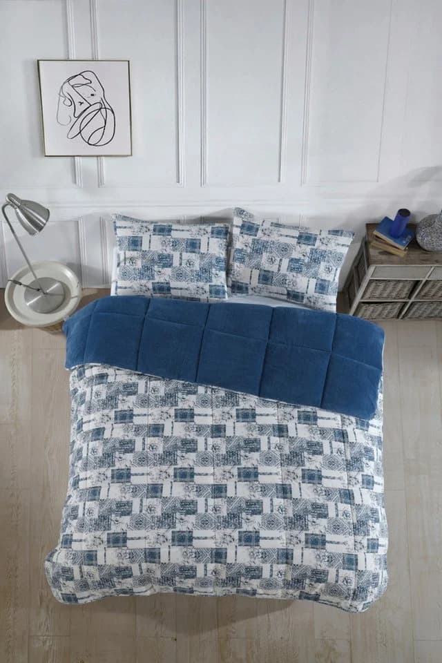 Formeya Einziehdecke Blau Wendbar mit Kissenbezug - Bild 3