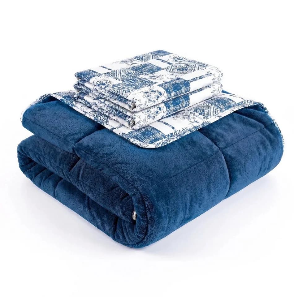 Formeya Einziehdecke Blau Wendbar mit Kissenbezug - Bild 4